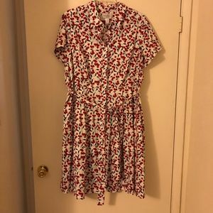 Donna Morgan cherry print shirtdress, size 22W